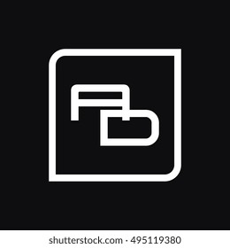 The letter A and D Monogram With Frame Square. Logo Design Template White