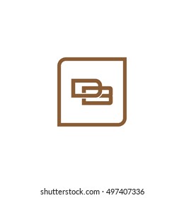 The letter D and A Monogram With Frame Square. Logo Design Template Brown