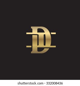 letter I and D monogram golden logo