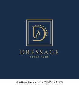 Letter D monogram  horse logo, letter D monogram horse logo, Dressage horse logo