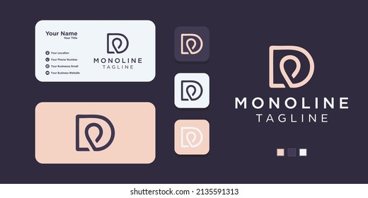 Letter d monogram logo with business card design