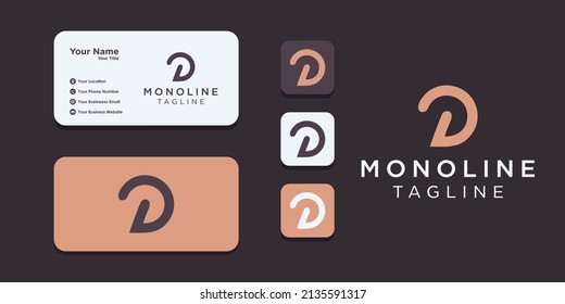 Letter d monogram logo with business card design