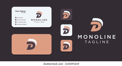 Letter d monogram logo with business card design