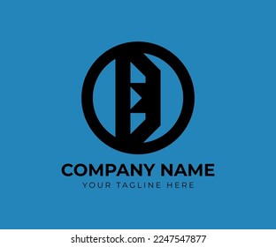Diseño de logotipo en monograma de la letra D.Forma de icono del logotipo de estilo D.Diseño del logotipo de alfabeto.