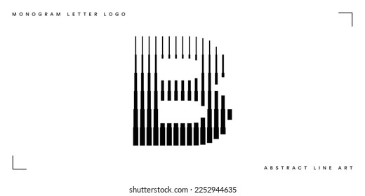 Letra abstracta de la línea b logotipo en monograma