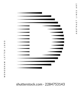 Letter D Monogram Logo Icon Geometric Horizontal Motion Speed Lines