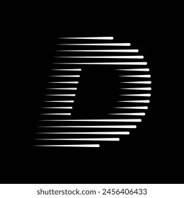 Letter D Monogram Logo Icon Geometric Horizontal Motion Speed Lines