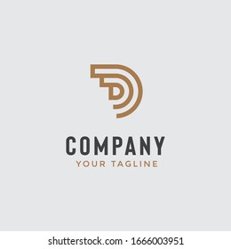 letter d monogram logo template in simple minimialist style