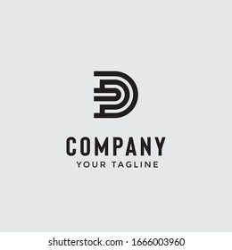 letter d monogram logo template in simple minimialist style