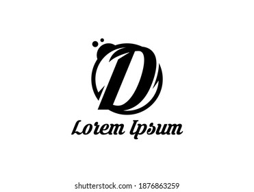 Letter D monogram logo, unique design minimalism.