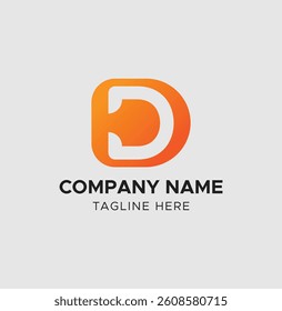 Letter D monogram logo with vector template design