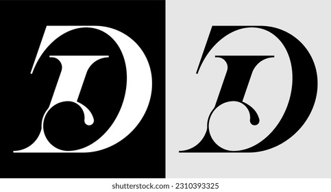 Letter D monogram luxury vector