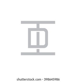 letter I and D monogram square shape logo gray
