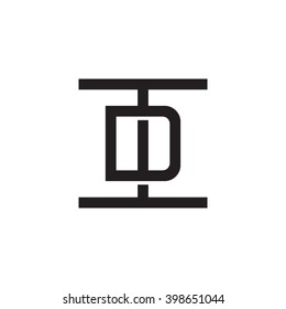 letter I and D monogram square shape logo black