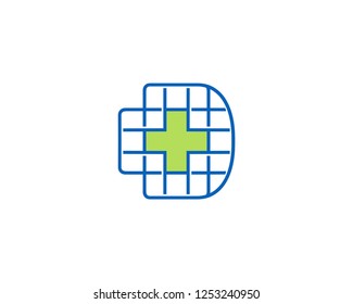 Letter D  monogram vector logo design .
Pharmacy green cross logo icon.