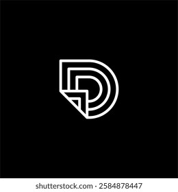 LETTER D MONOLINE LOGO DESIGN TEMPLATE