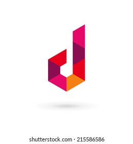 Letter D mosaic logo icon design template elements. Vector color sign.