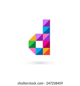 Letter D mosaic logo icon design template elements 