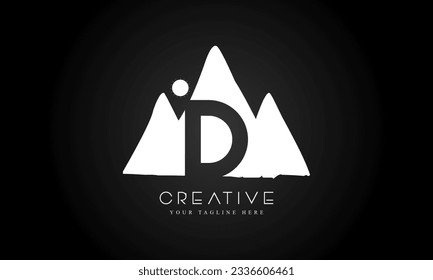 Letter D mountain logo icon design template elements