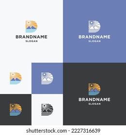 Letter d mountain logo template vector illustration design