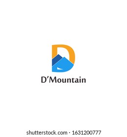letter d mountain logo vector