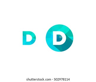 Letter D Multiply Colorful Shadow Logo Design Template