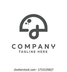 letter d mushroom simple Geometric logo design