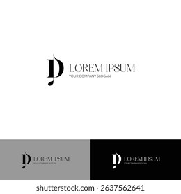 Letter D Music Logo with Note – Vector Monogram Design