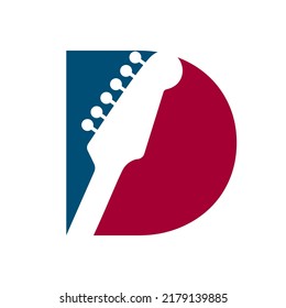 Letter D Music Logo. Podcast Logotype and Dj, Rock and Jack Music Logo Design Vector Template