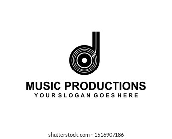 Letter D Music Logo Vector Isolated Stock Vector (Royalty Free ...