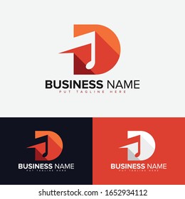 Letter D music logo vector design template 