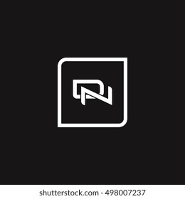 The letter D and N Monogram With Frame Square. Logo Design Template Black