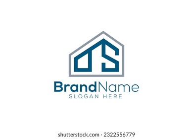 Letter D N S building logo design vector template