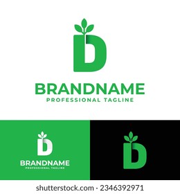 Logotipo de la carta D Nature, adecuado para cualquier negocio relacionado con la naturaleza con D inicial.