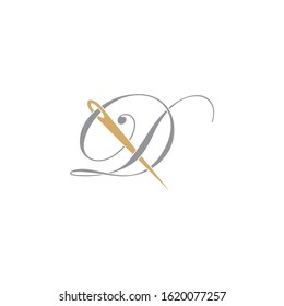 Letter D With Needle Logo Design Template