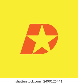 Letter D negative space star suitable for automotive business logo