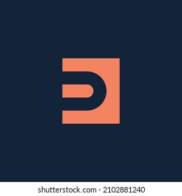 Letter D negative space vector logo design. Creative minimalism logotype icon symbol
