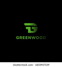 Letter D negative space W logo vector