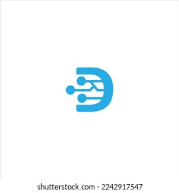 letter D network logo vector
