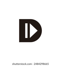 letra d siguiente flecha símbolo logo Vector 