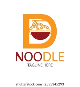 letter D noodle logo design vector on white background