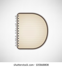  Letter D Notebook Vector