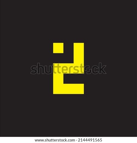 Letter d number 2 square simple symbol logo vector
