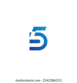 Letter D and number 5 logo design combination.