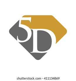 letter D and number 5 logo vector.