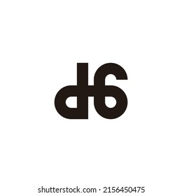 Letter d, number 6 connect geometric symbol simple logo vector