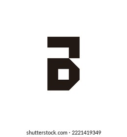 Letter D number 6 square geometric symbol simple logo vector
