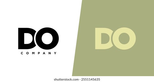 Letra D y O, Plantilla de diseño de logotipo DO. Logotipo inicial basado en monograma mínimo.