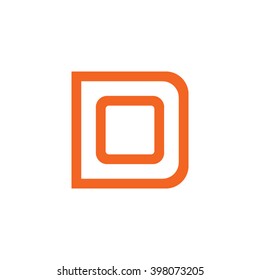 letter D and O monogram square shape logo orange