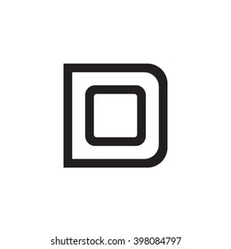 letter D and O monogram square shape logo black